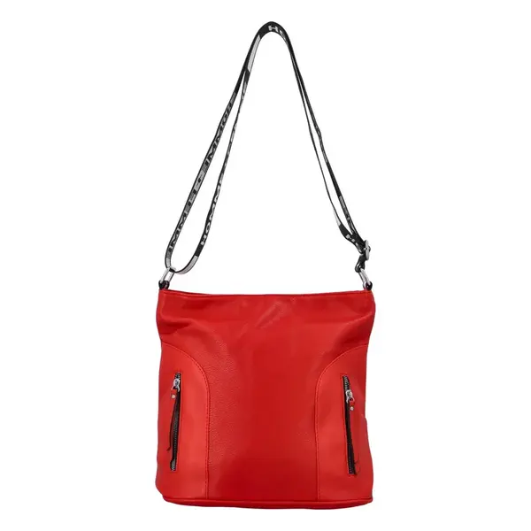 Dámská koženková crossbody taška s látkovým uchem Barnet, červená