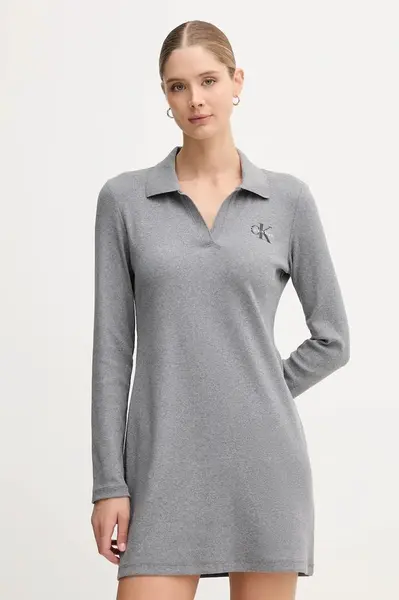 Šaty Calvin Klein Jeans šedá barva, mini, LV047D214G