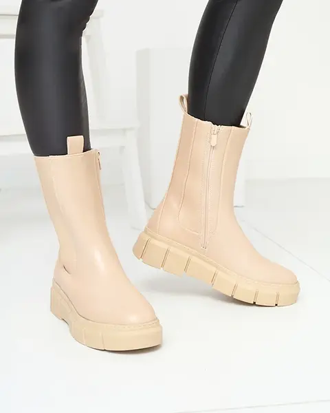 Resti Women's platform boots in beige Couell- Footwear