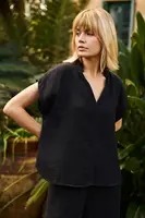 Marisse Black Cotton Shirt
