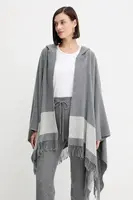 Pončo s vlnou Liviana Conti šedá barva, hřejivé, A5WF11