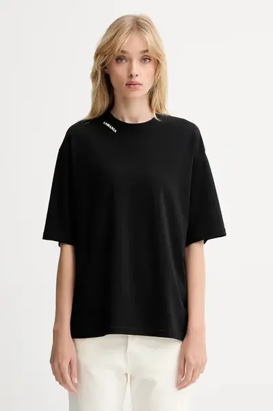 Bavlněné tričko La Mania dámské, černá barva, ADELL