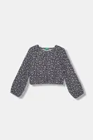 Dětská halenka United Colors of Benetton tmavomodrá barva, vzorovaná, 5T2ECQ04H