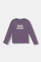 Dětské bavlněné tričko s dlouhým rukávem United Colors of Benetton
