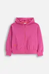 Dětská bavlněná mikina Coccodrillo růžová barva, s kapucí, s potiskem, EVERYDAY GIRL A