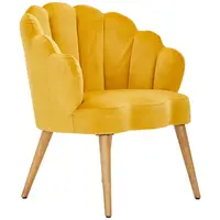 MID.YOU KŘESLO, dřevo, textil, žlutá, ecru