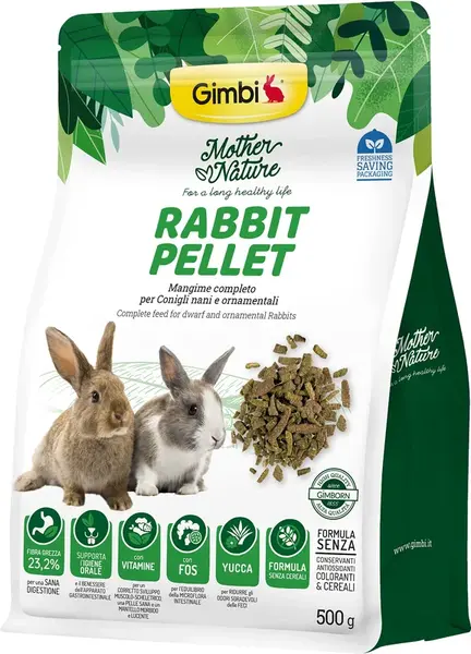 Gimbi Mother Nature Rabbit Pelllet- krmivo pro králíky 500 g