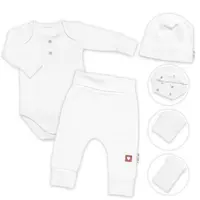 Baby Nellys Žebrovaná rostoucí souprava 3D, Baby Boy - bílá, vel 68/74
