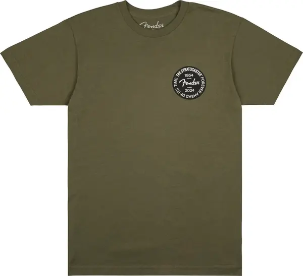 Fender Strat 70th Badge Tee, Olive, XXL