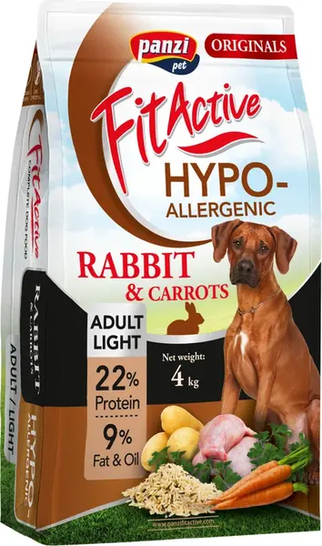 FitActive Originals Hypoallergenic Adult Light suché krmivo pro psy - králík, mrkev 4 kg