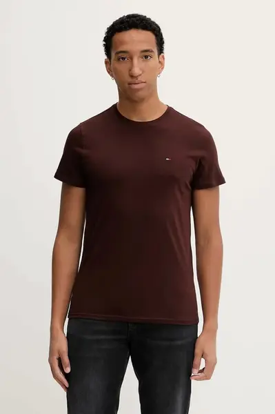 Bavlněné tričko Tommy Jeans pánské, bílá barva, DM0DM04411