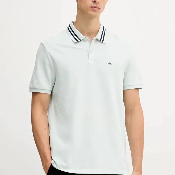 Bavlněné polo tričko Calvin Klein Jeans pánské, bílá barva, s potiskem, LV04RC276G