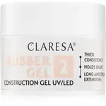 Claresa Rubber Gel Construction Gel UV/LED gelový lak pro prodloužení nehtů odstín 02 45 g