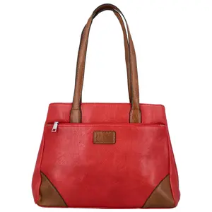 Trendy dámská koženková kabelka na rameno Remiga, červená