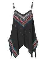 KOROSHI Top  tyrkysová / broskyňová / červená / čierna