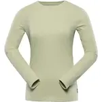 NAX CERLA Dámské bavlněné triko s dlouhým rukávem, béžová, velikost