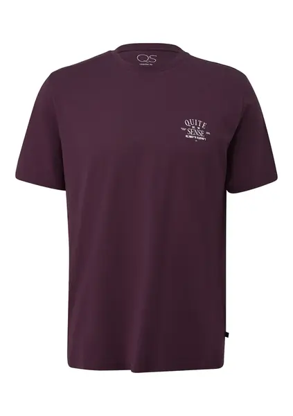 QS Tričko  baklažánová / biela