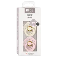 BIBS Boheme Dudlíky z přírodního kaučuku Ivory / Blossom 2 ks