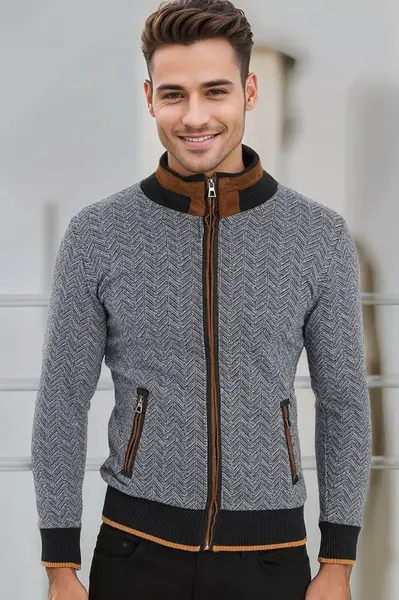 Pánský svetr s rybím vzorem