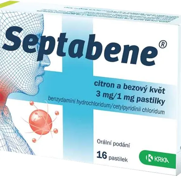 SEPTABENE® 3 mg/1 mg citron a bezový květ 16 pastilek
