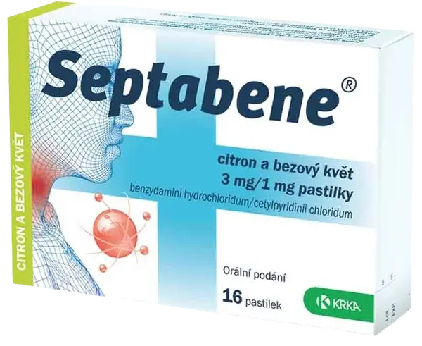 SEPTABENE® 3 mg/1 mg citron a bezový květ 16 pastilek