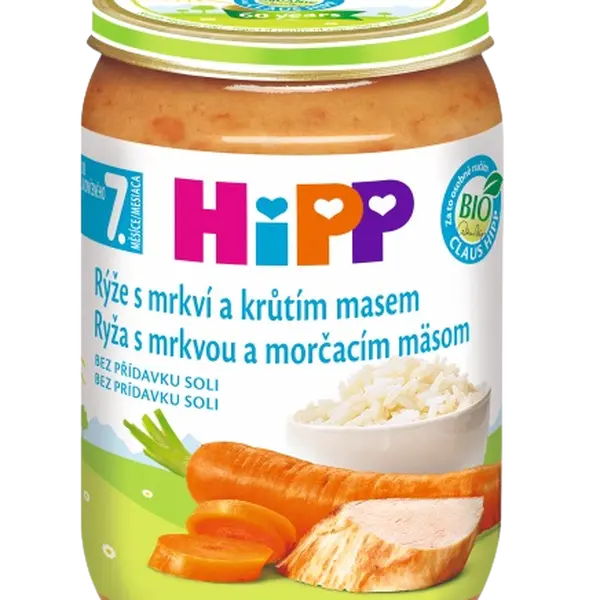 HIPP Rýže s karotkou a krůtím masem 220 g