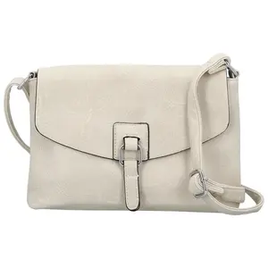 Trendy dámská koženková crossbody kabelka Derika, krémová