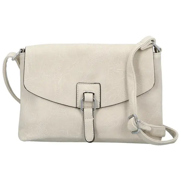Trendy dámská koženková crossbody kabelka Derika, krémová