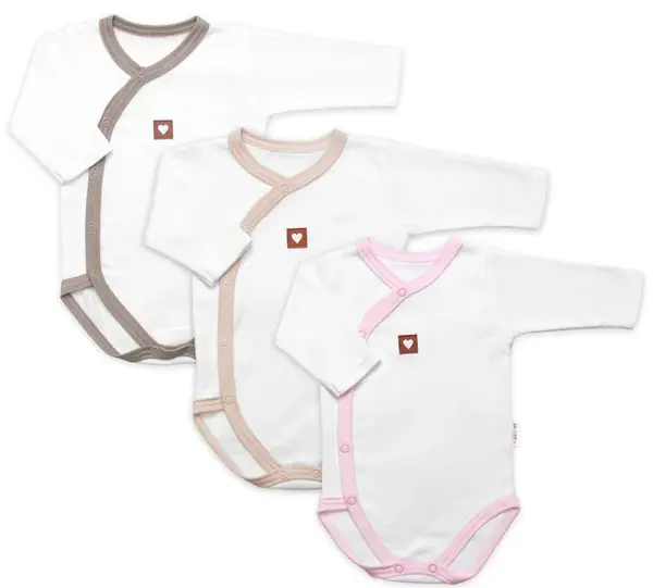 Rastúca výhodná sada, 3x Body pre bábätko Nature - ružová/béžová/taupe