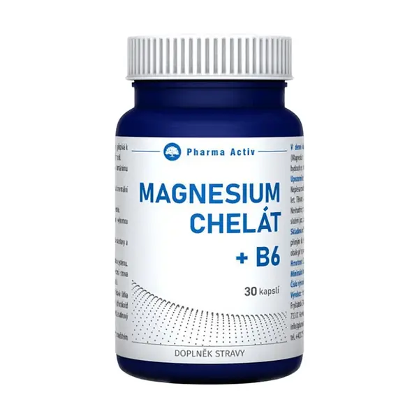 PHARMA ACTIV Magnesium chelát + B6 30 kapslí