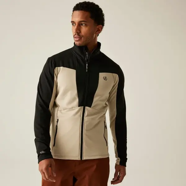 Pánská funkční mikina dare2b substratum iv krémová/černá xxl