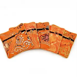 Chinese Brocade Tassel Zipper Jewelry Bag Gift Pouch