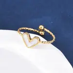 Heart 304 Stainless Steel Enamel Cuff Rings