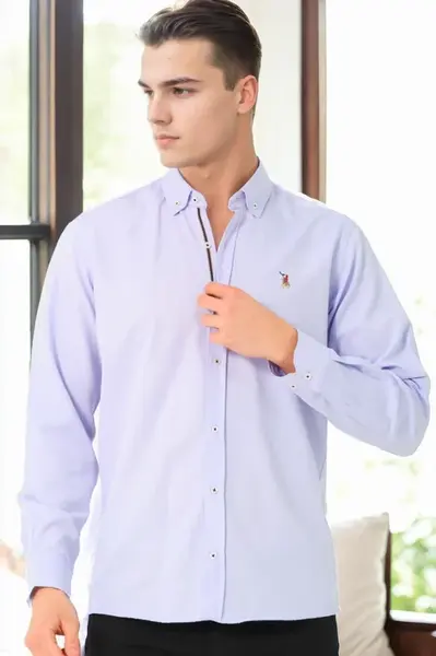 G974 DEWBERRY MEN'S SHIRT-LILAC