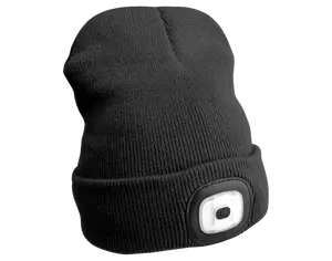 Čepice s čelovkou 45 lm, nabíjecí, USB, univerzální velikost, různé barvy - SIXTOL Barva: černá