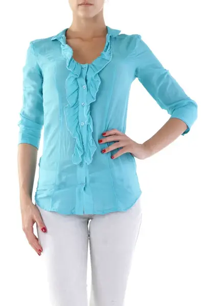 Modrá halenka s volány