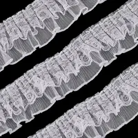 Polyester Pleated Lace Ribbon