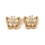 Brass Micro Pave Cubic Zirconia Beads
