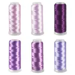 6 Rolls 6 Colors Polyester Embroidery Threads