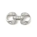 Brass Micro Pave Clear Cubic Zirconia Fold Over Clasps