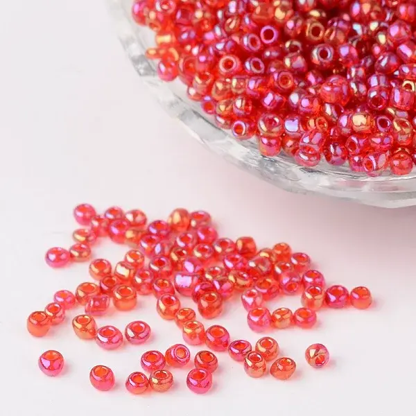 Round Trans. Colors Rainbow Glass Seed Beads