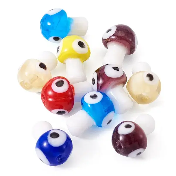 10Pcs Handmade Evil Eye Lampwork Beads