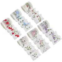 12 Yards 6 Styles Polyester Silk Embroidery Ribbon