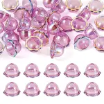30Pcs UV Plating Acrylic Bead Caps