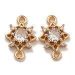 Brass Cubic Zirconia Star Connector Charms