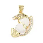 Christmas Brass Micro Pave Cubic Zirconia Enamel Pendants