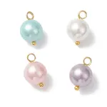 Polished Shell Pearl Round Charms