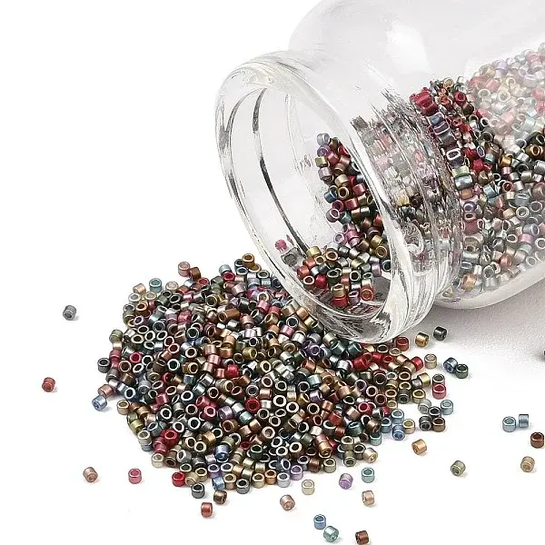 Matte Metallic Colours Glass Cylinder Seed Beads