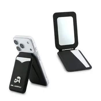 Peneženka se stojanem Karl Lagerfeld Mirror MagSafe Cardslot, černá