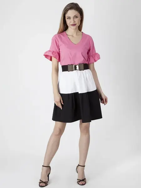 PERSO Woman's Women's tricolor light midi dress